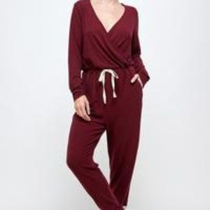 NWT - Long Sleeve Jumpsuit in Dark Wine